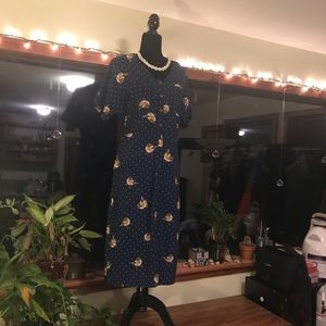 T-Shirt Dress w/ POCKETS! Polka dots & bird print